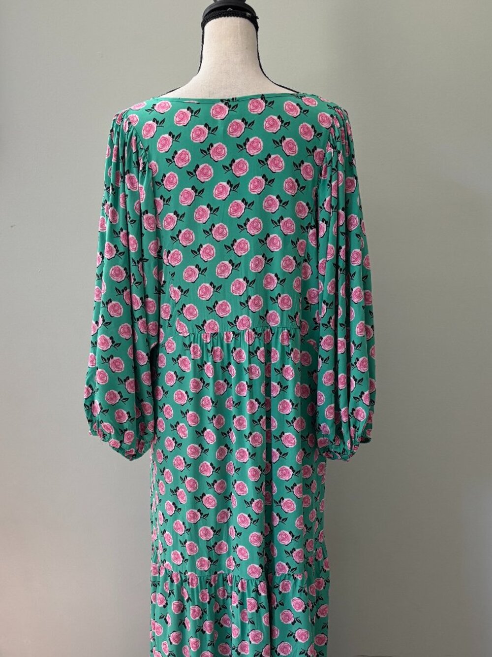 Anrabess Green Rose Floral Tiered Maxi Dress NWT - Picture 3 of 6